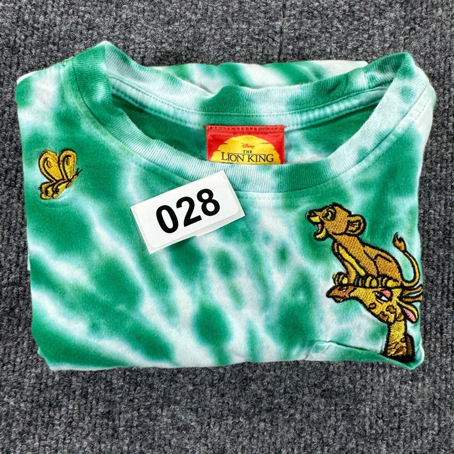 Disney The Lion King Green Tie Dye Embroidered Simba Pocket T-Shirt 13