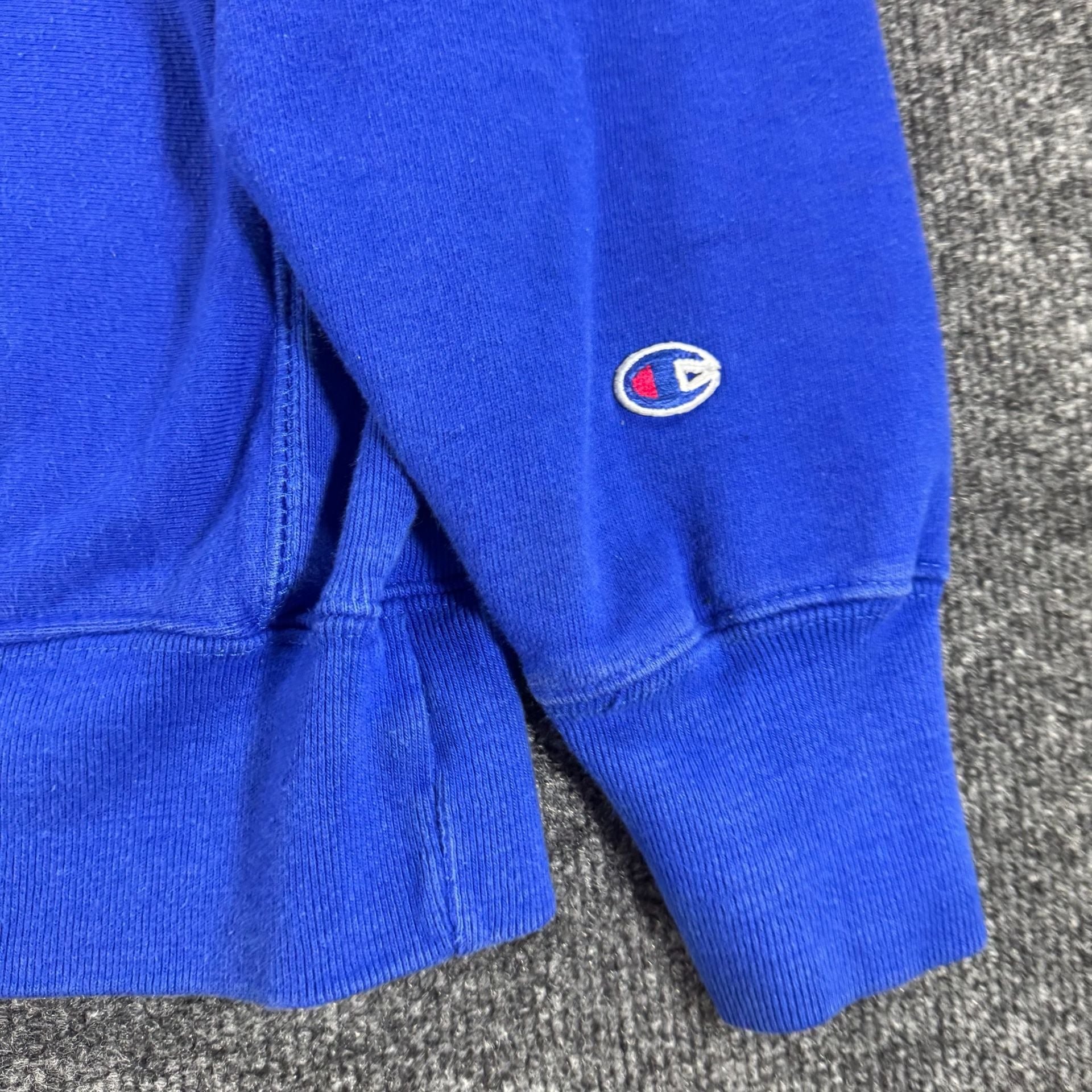 Champion Reverse Weave Royal Blue Embroidered Script Logo Crewneck Sweatshirt 5