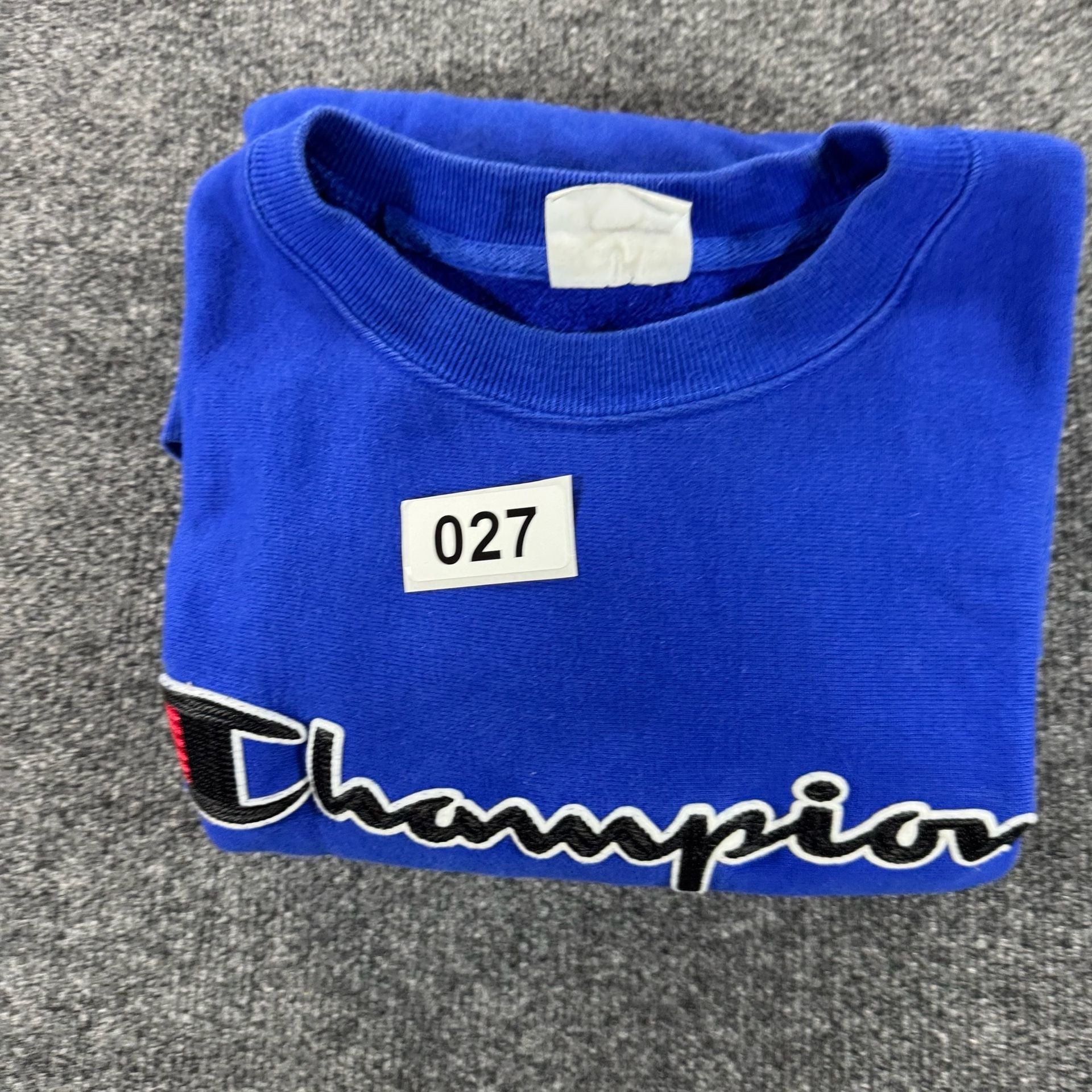 Champion Reverse Weave Royal Blue Embroidered Script Logo Crewneck Sweatshirt 14