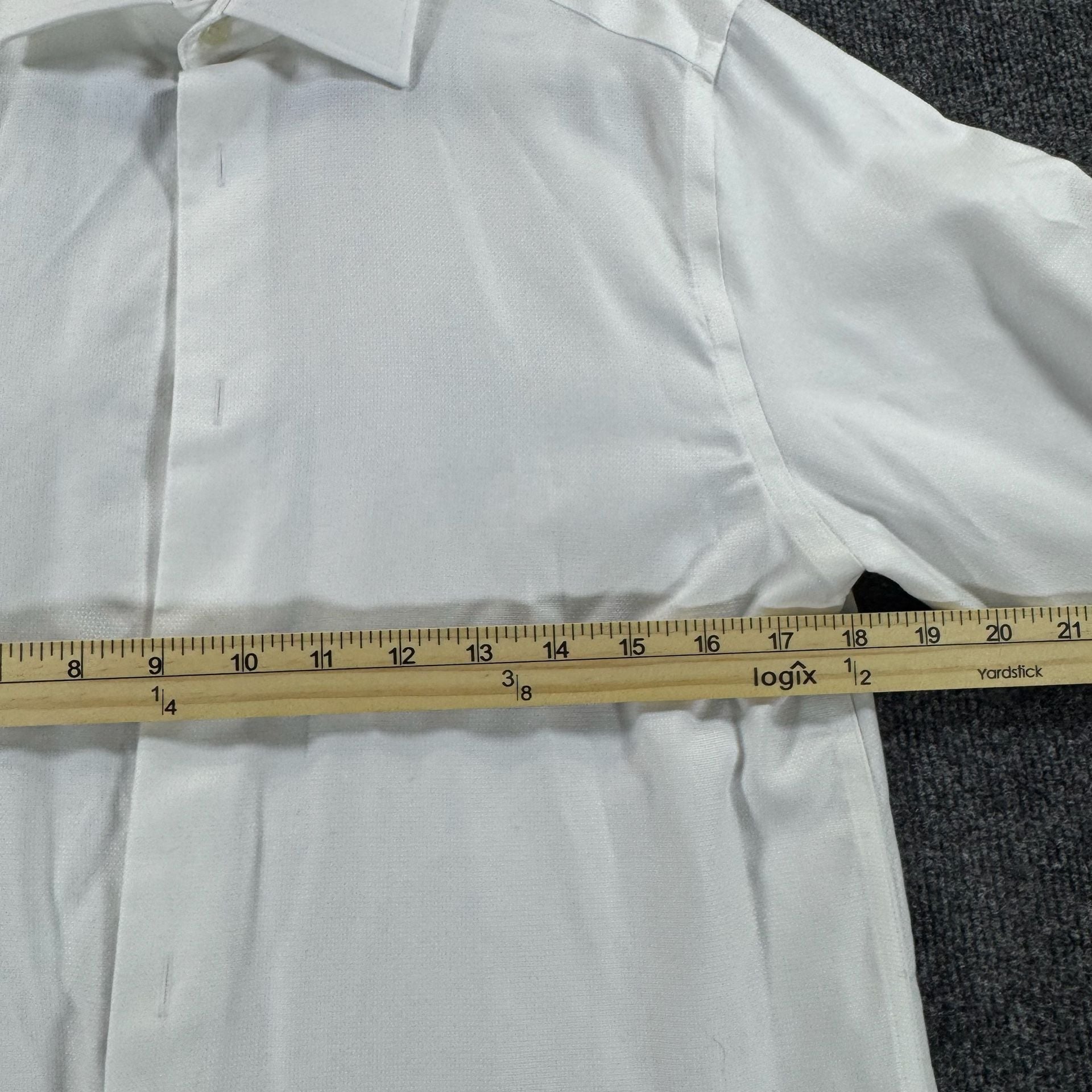 Joseph Abboud Men's White French Cuff Tuxedo Dress Shirt with stud front 11