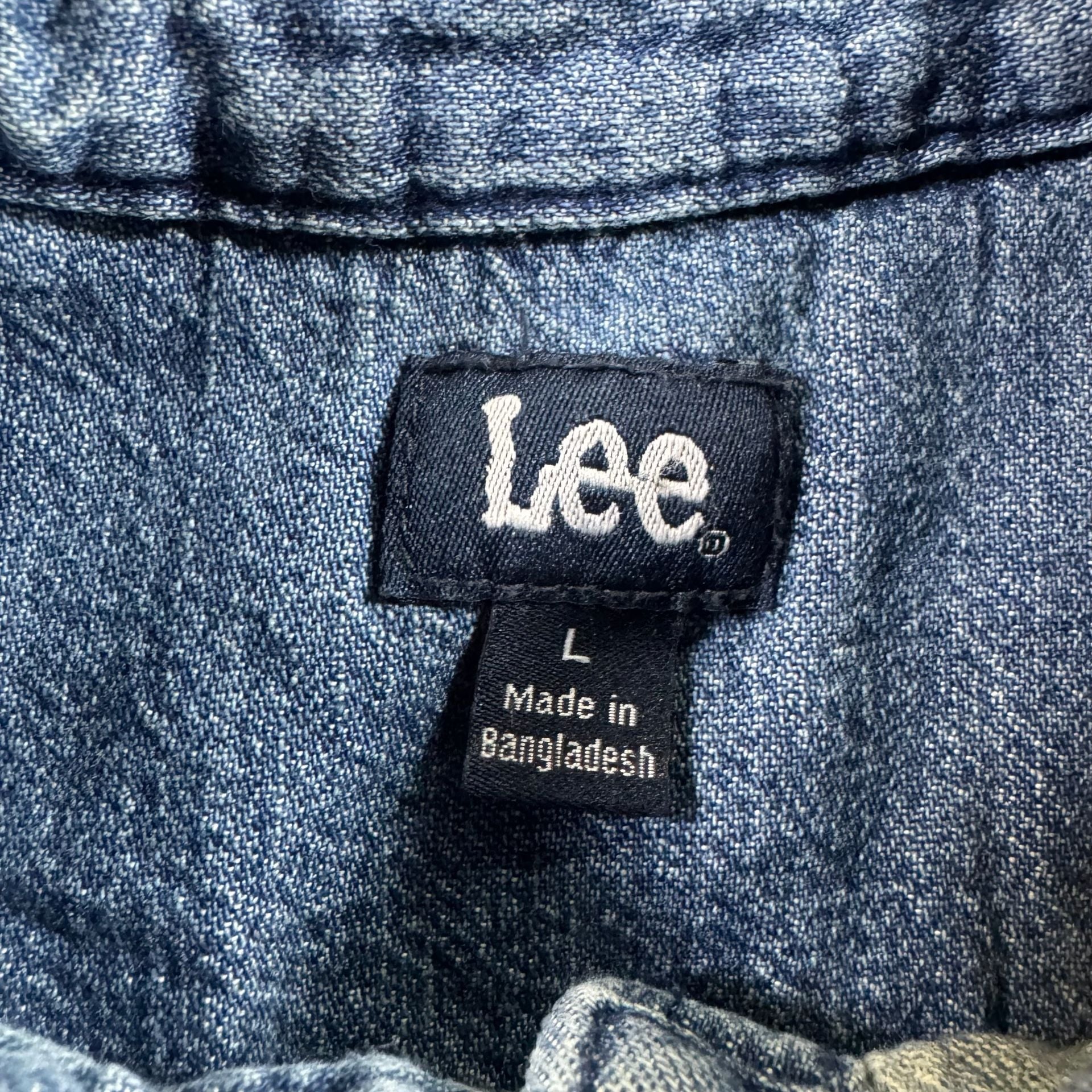 Lee Men's Long Sleeve Western Denim Pearl Snap Shirt 7