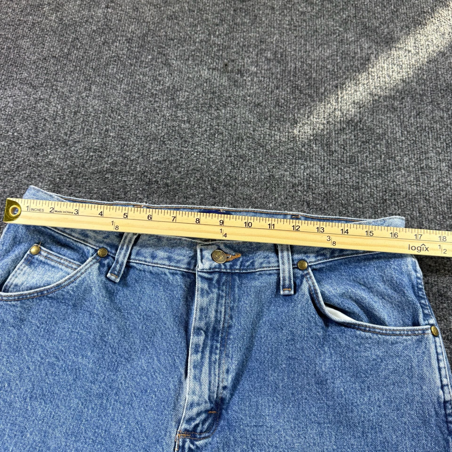 Wrangler 47MWZSW Men's Regular Fit Blue Denim Jeans 34x34 7