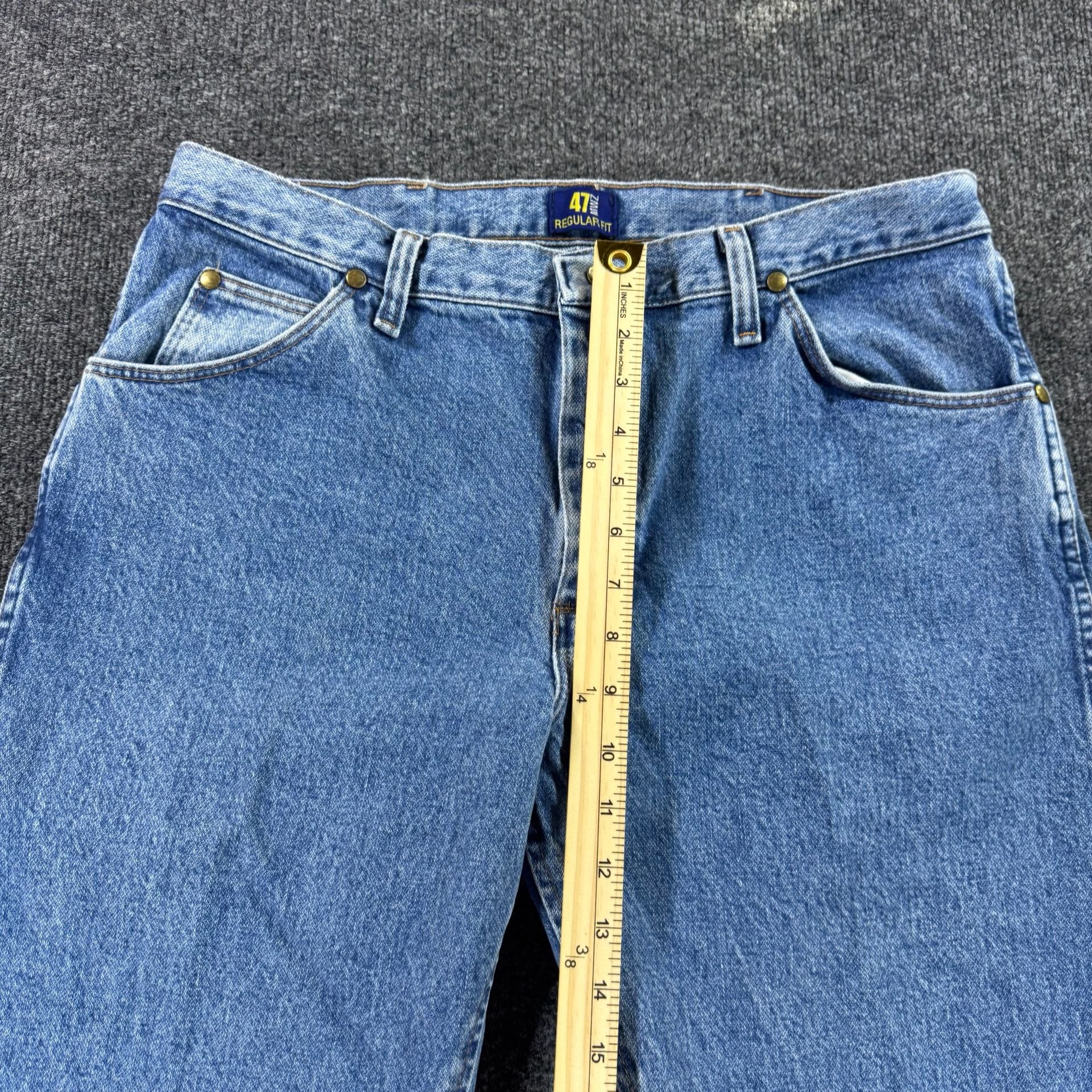 Wrangler 47MWZSW Men's Regular Fit Blue Denim Jeans 34x34 8