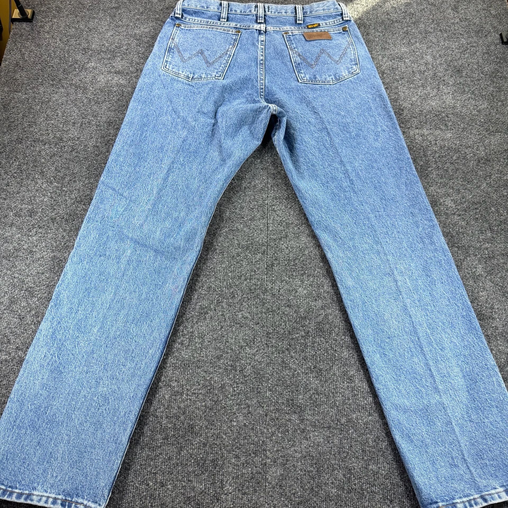 Wrangler 47MWZSW Men's Regular Fit Blue Denim Jeans 34x34 10