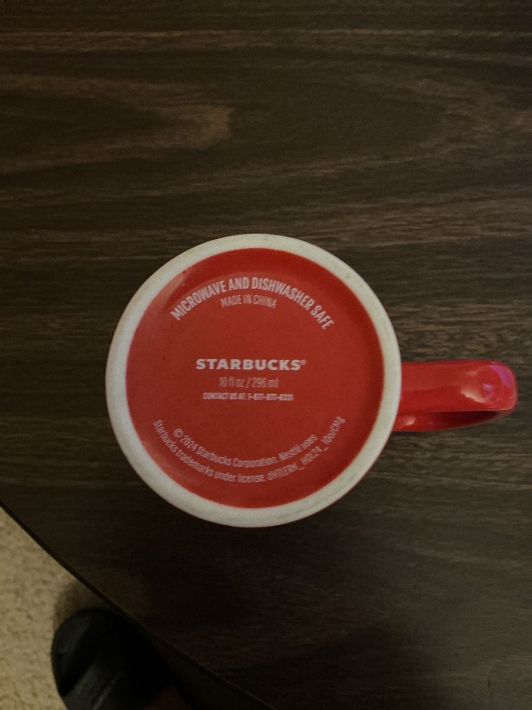 Starbucks Solid Red Ceramic Coffee Mug with Green Interior and Siren Logo 5