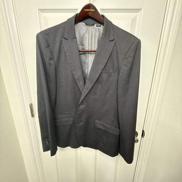 Armani Exchange Mens Modern Slim Fit Plaid Gray Suit Jacket Sport Coat 40R