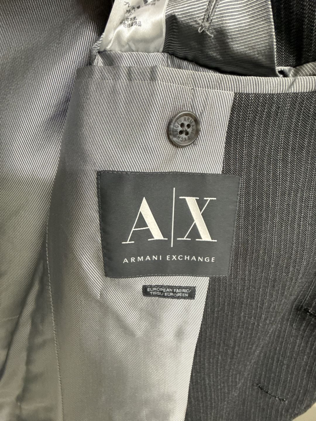Armani Exchange Mens Modern Slim Fit Plaid Gray Suit Jacket Sport Coat 40R 3