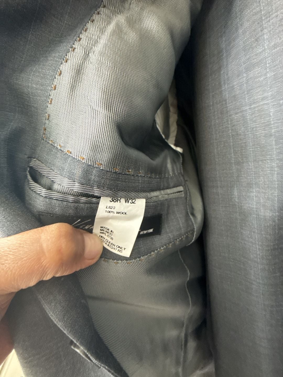 Kenneth Cole Grey 100% Wool 38R W32 5