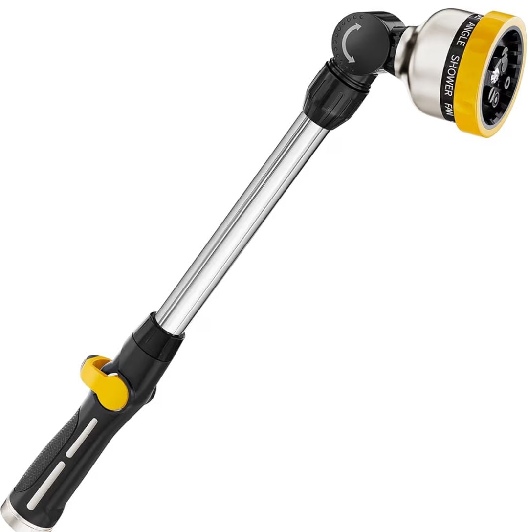 16-Inch Metal Garden Watering Wand with 9 Spray Patterns and 180° Rotating Head 1