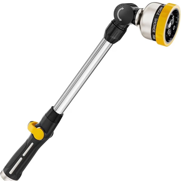  16-Inch Metal Garden Watering Wand with 9 Spray Patterns and 180° Rotating Head