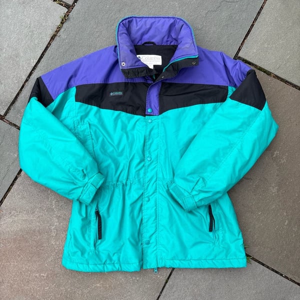 Men’s Medium-Vintage 90s Columbia Sportswear Colorblock Insulated Ski Jacket