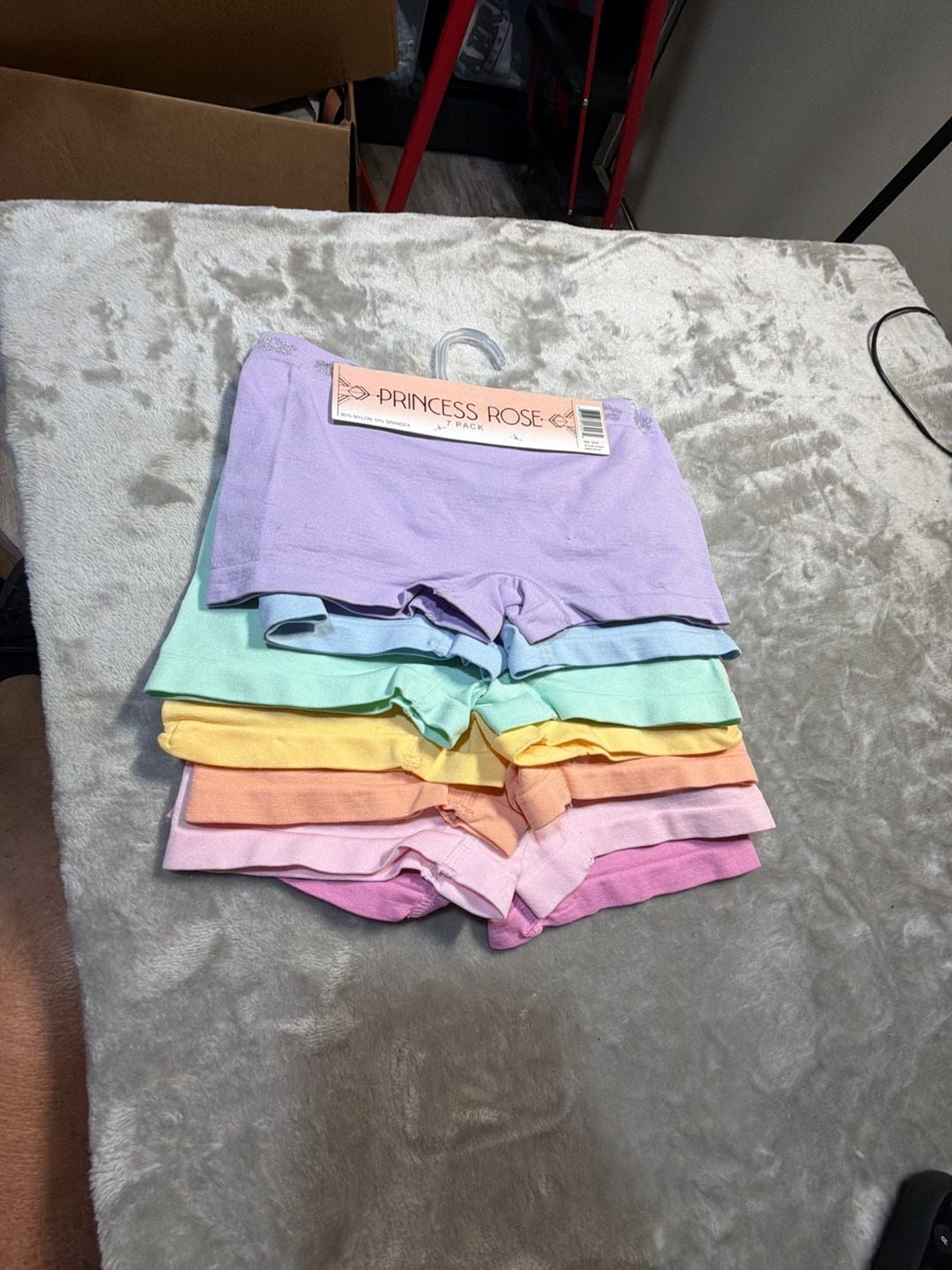 Princess Rose Girls Soft Comfort Stretch Seamless Boyshorts 7-Pack 8