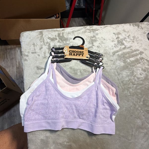 Choose Happy Girls' 4-Pack Seamless Bralettes