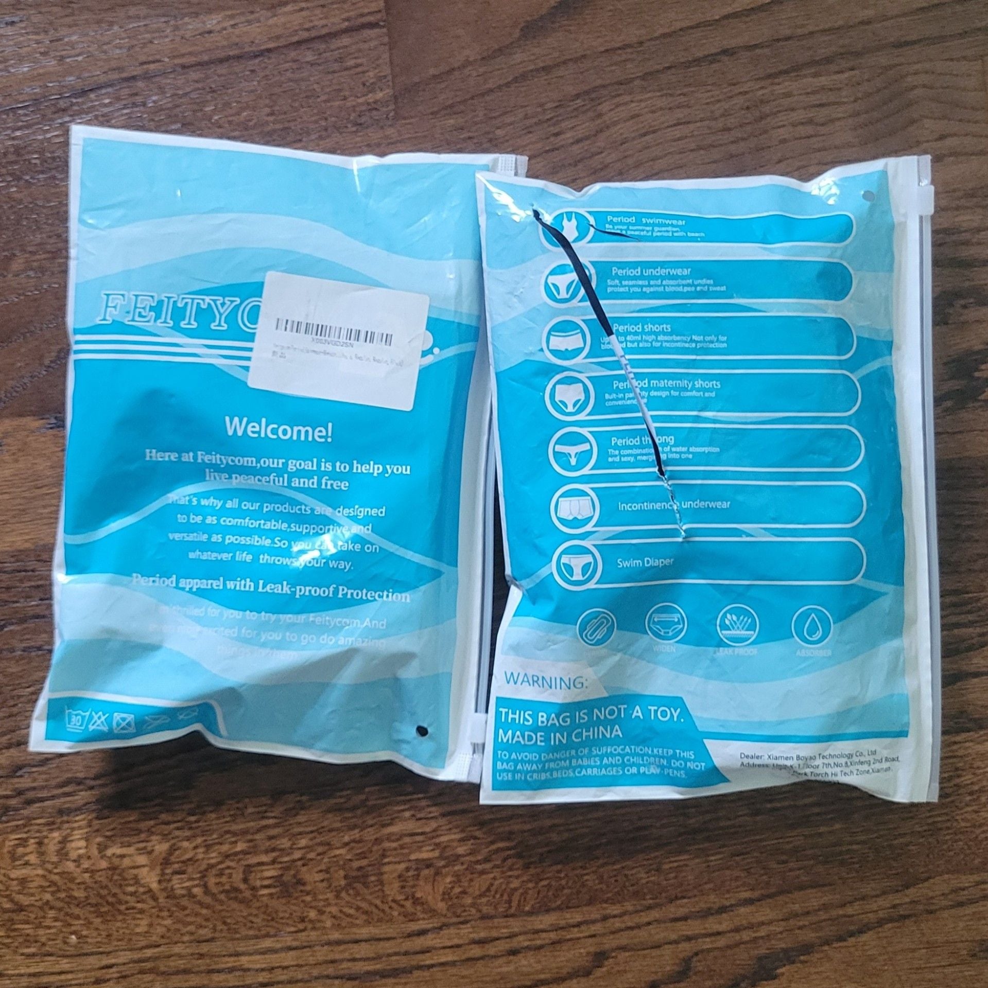 2 pack,Feitycom Women's Washable Incontinence/Period Boxer Shorts Black,Small 7