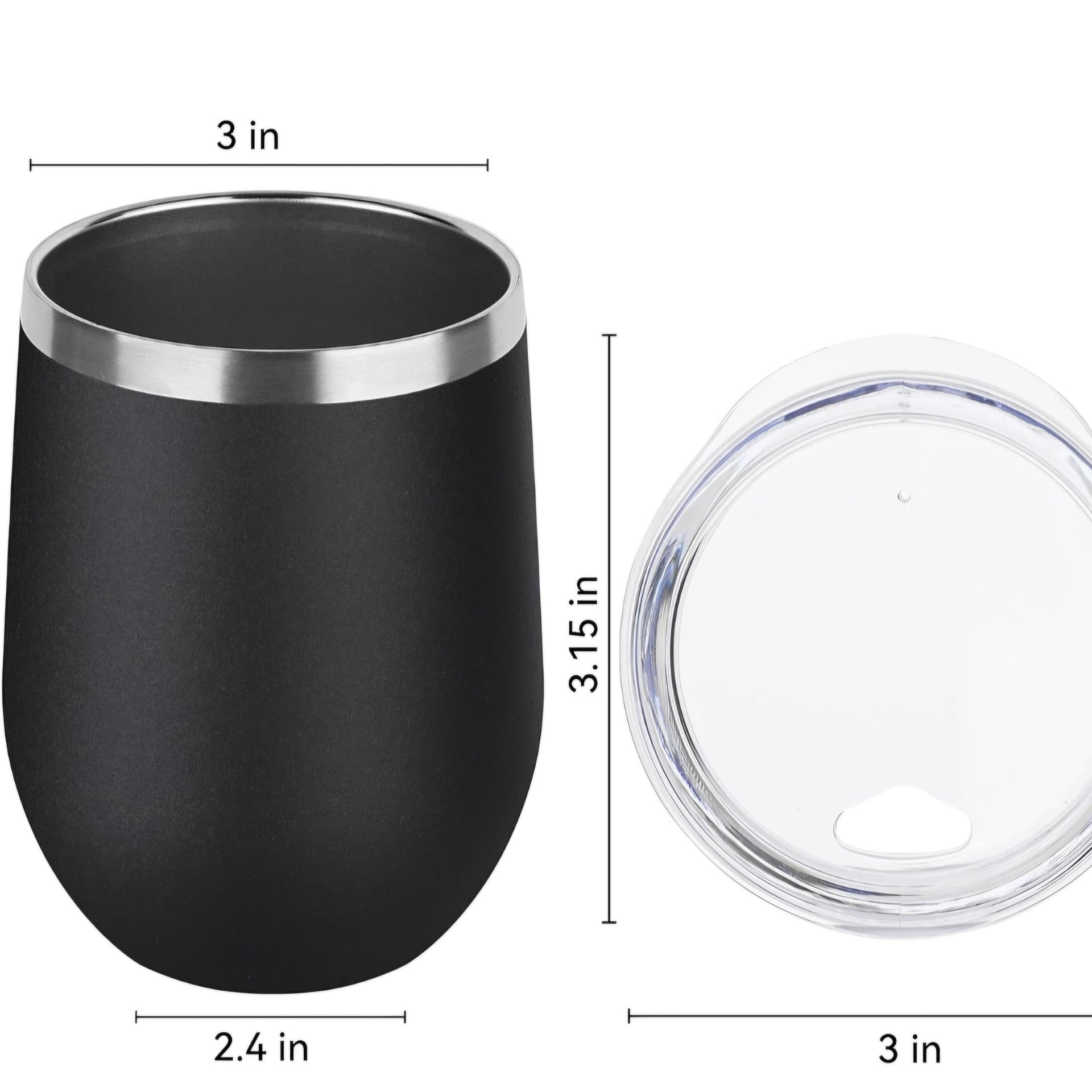12oz Stainless Steel Double Wall Vacuum Insulated Stemless Wine Tumblers with Lid 4
