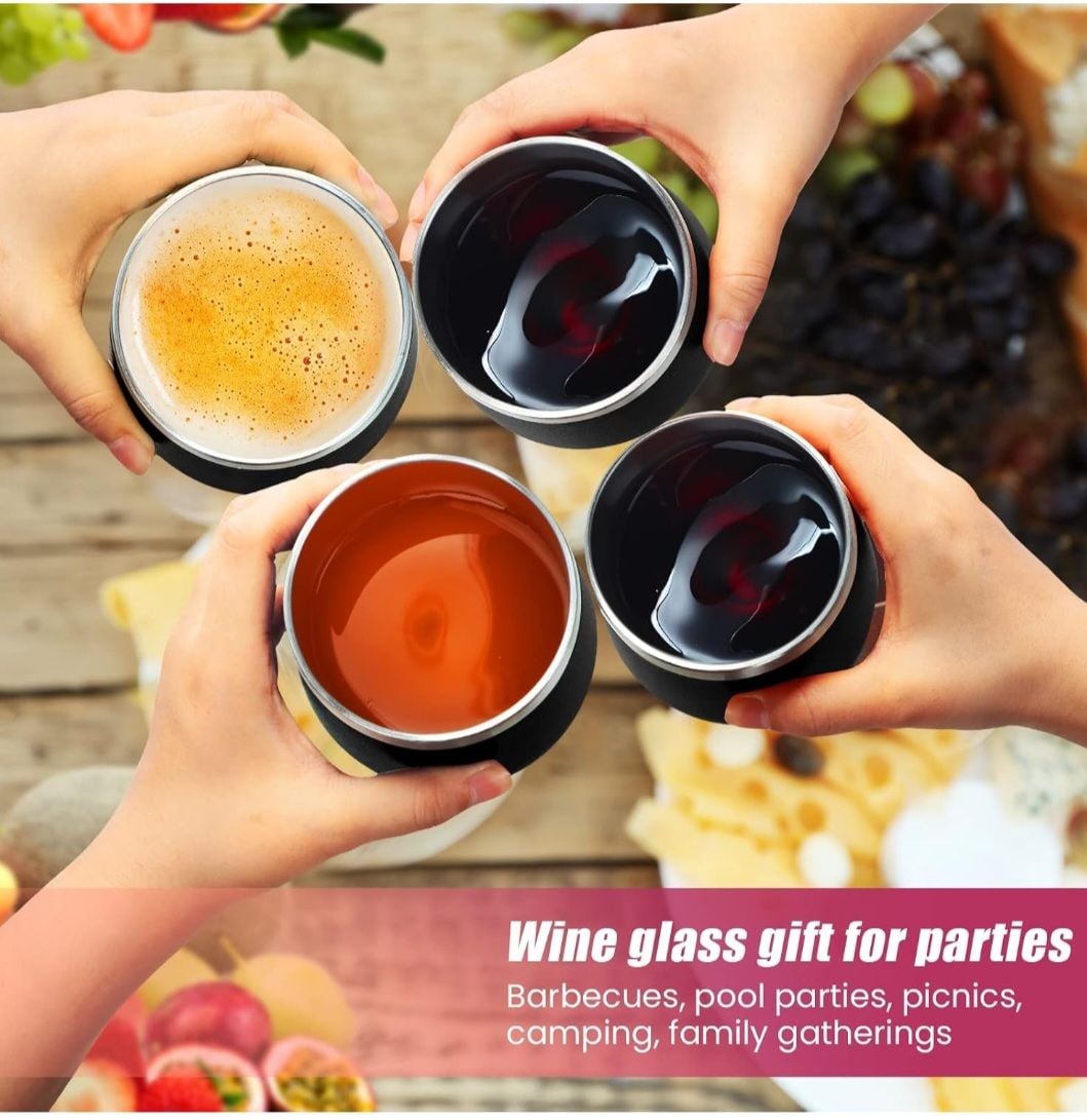 12oz Stainless Steel Double Wall Vacuum Insulated Stemless Wine Tumblers with Lid 21