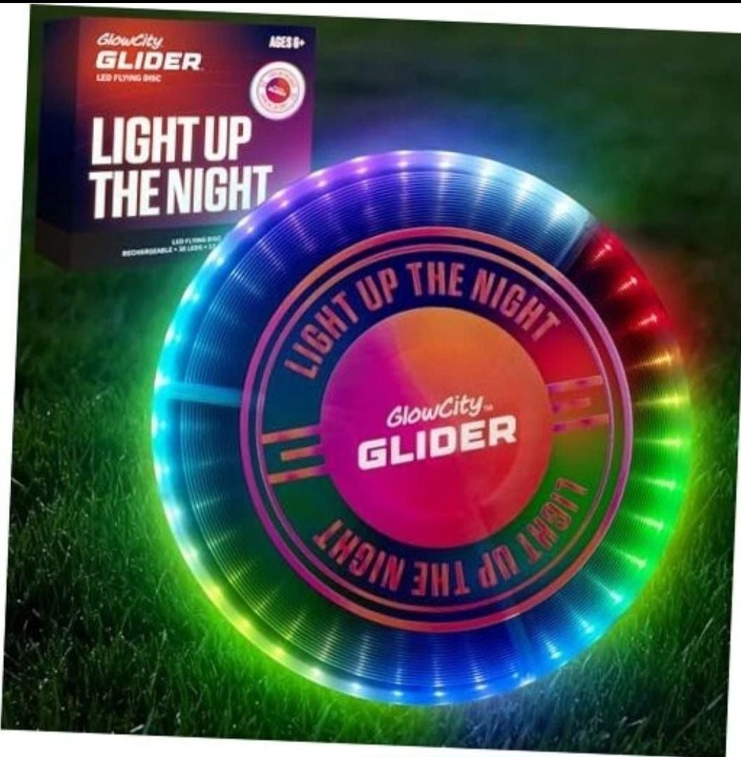 GlowCity Glider Rechargeable LED Flying Disc with 12 Lighting Modes 10