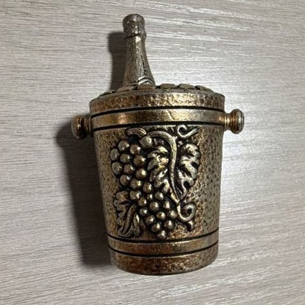Vintage Spanish Pewter Grape Motif Champagne Bucket Cocktail Pick Holder