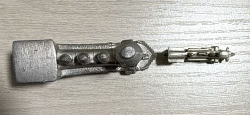 Vintage Miniature Pewter Train Locomotive Figurines, 2-Piece Set 2