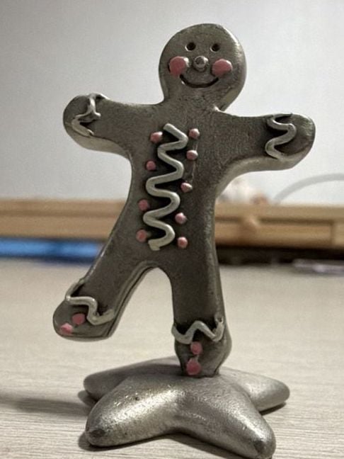 Vintage 1983 Hudson Fine Pewter Gingerbread Man Figurine 1