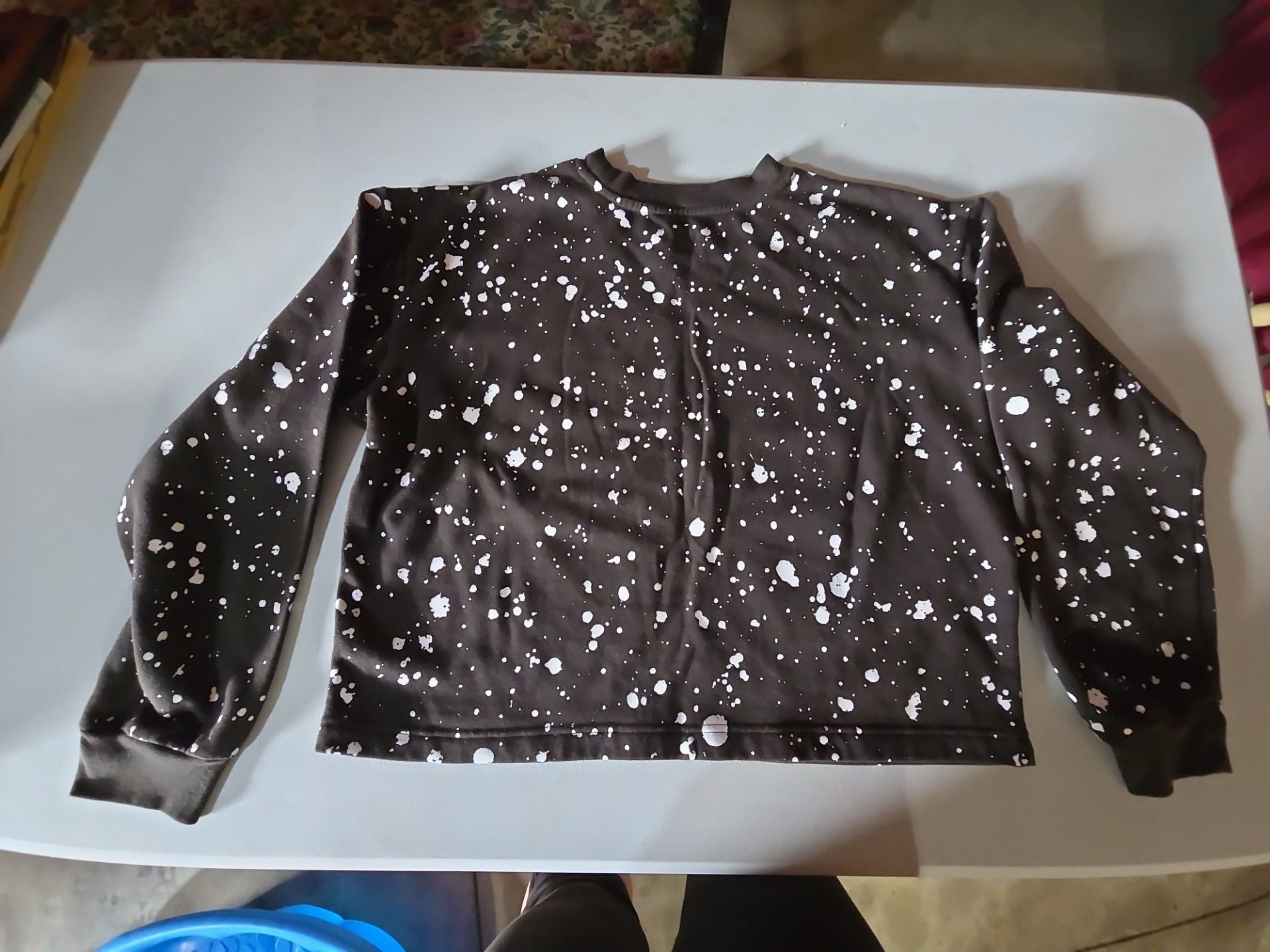 Tom & Jerry Paint Splatter Print Cropped Sweatshirt 4