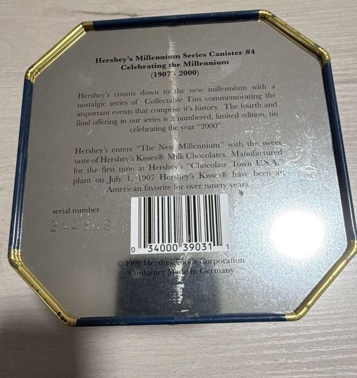 Vintage 1999 Hershey's Kisses Millennium Series Canister #4 Commemorative Tin 5