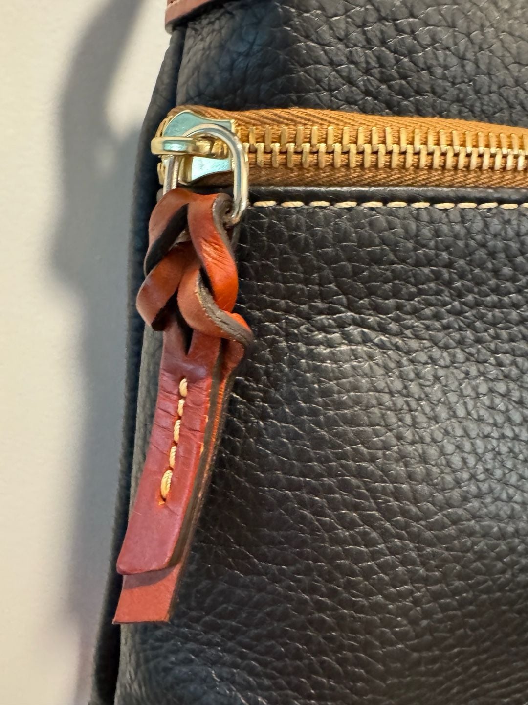 Dooney & Bourke Pebble Grain Leather Crossbody Bag in Black/Tan 6