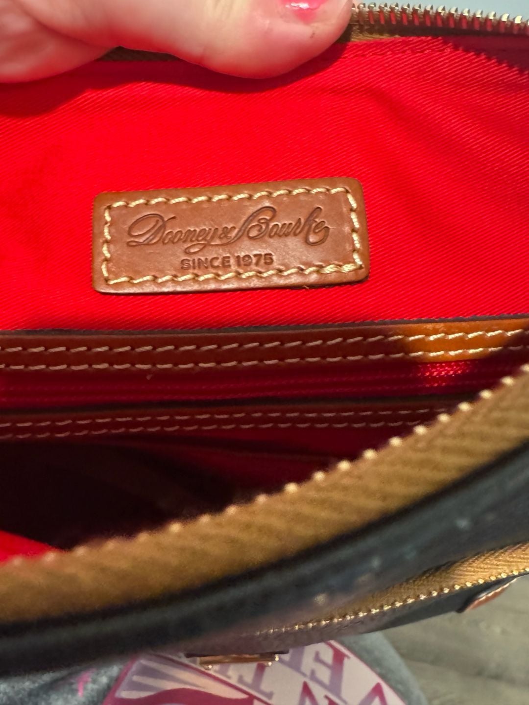 Dooney & Bourke Pebble Grain Leather Crossbody Bag in Black/Tan 15