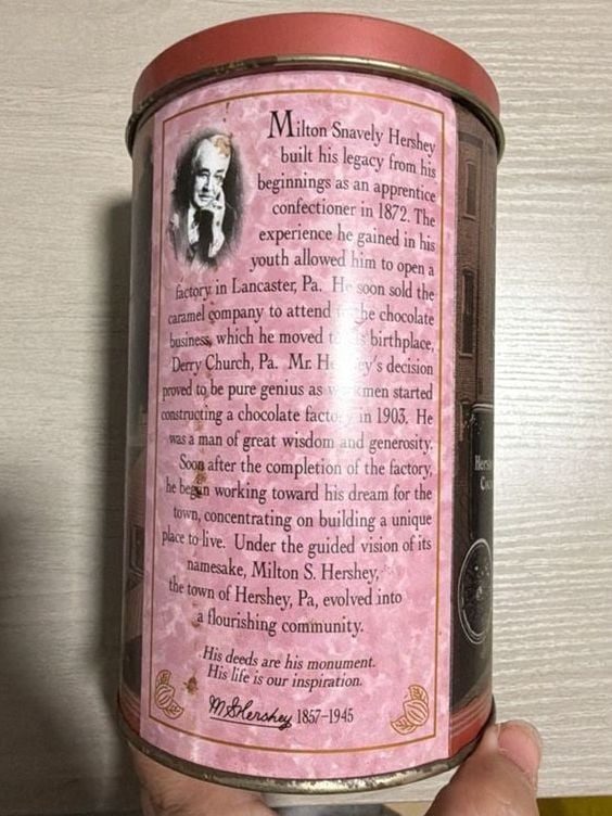1996 Milton S. Hershey Building a Legacy Canister Series #1 Collectible Tin 4