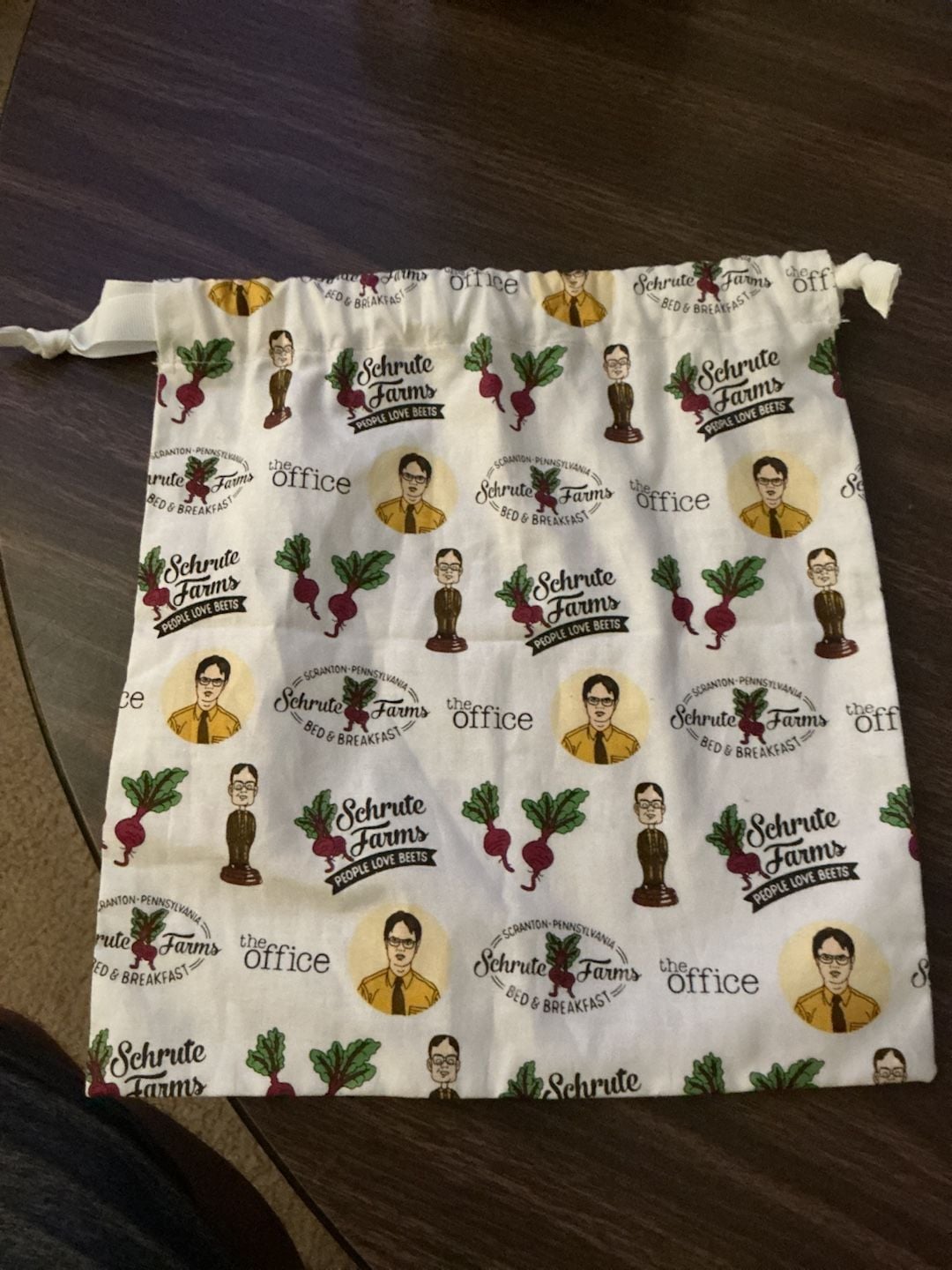 The Office Schrute Farms Cotton Fabric Drawstring Pouch/Gift Bag 1