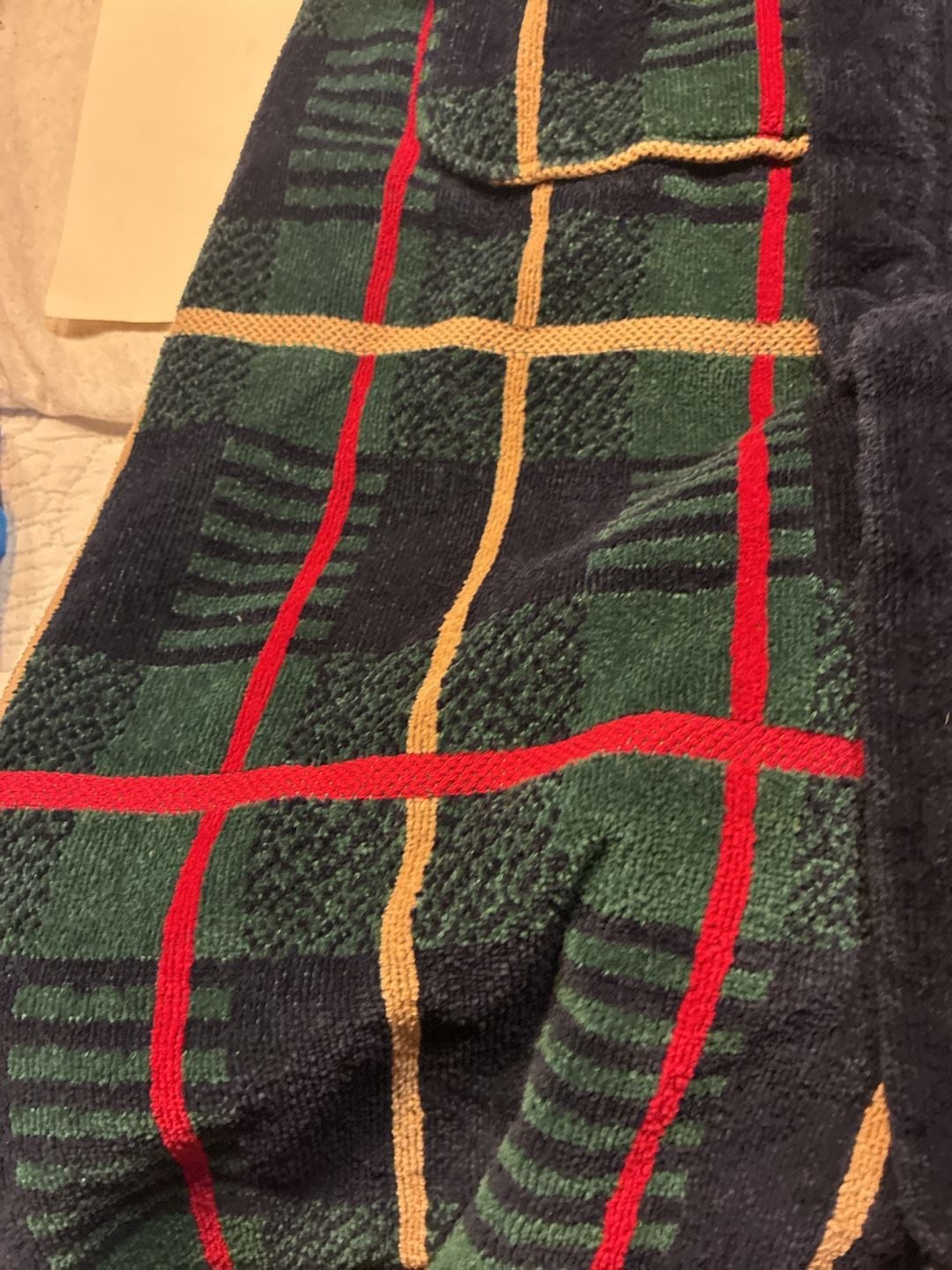 Neil Martin Vintage Men's Terry Cloth Plaid Bathrobe 8
