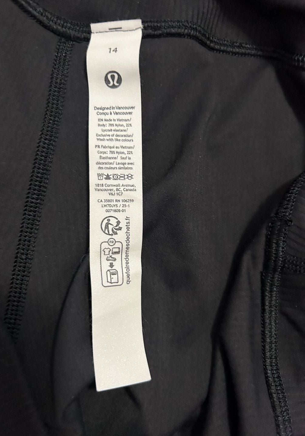 Lululemon Align High-Rise Ribbed Biker Shorts, Size 14 5