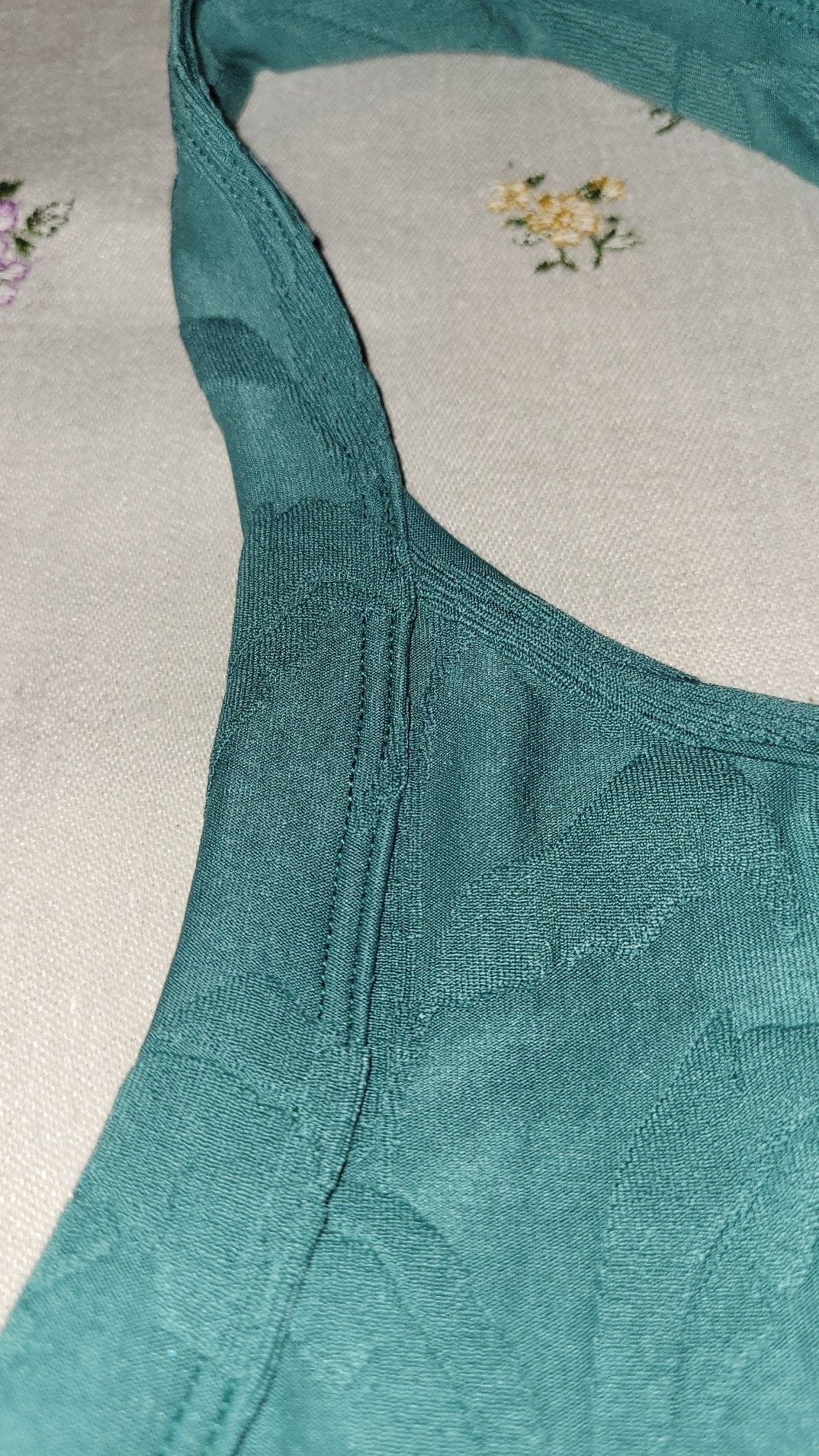 Twenty Montreal 3D Swim Racerback One-Piece Swimsuit in Deep Green Jacquard 4