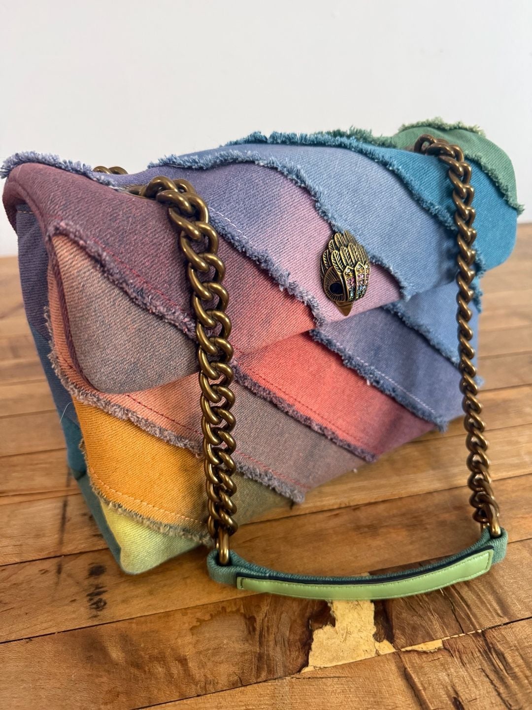 Kurt Geiger London The Kensington Rainbow Denim Patchwork Shoulder Bag 1