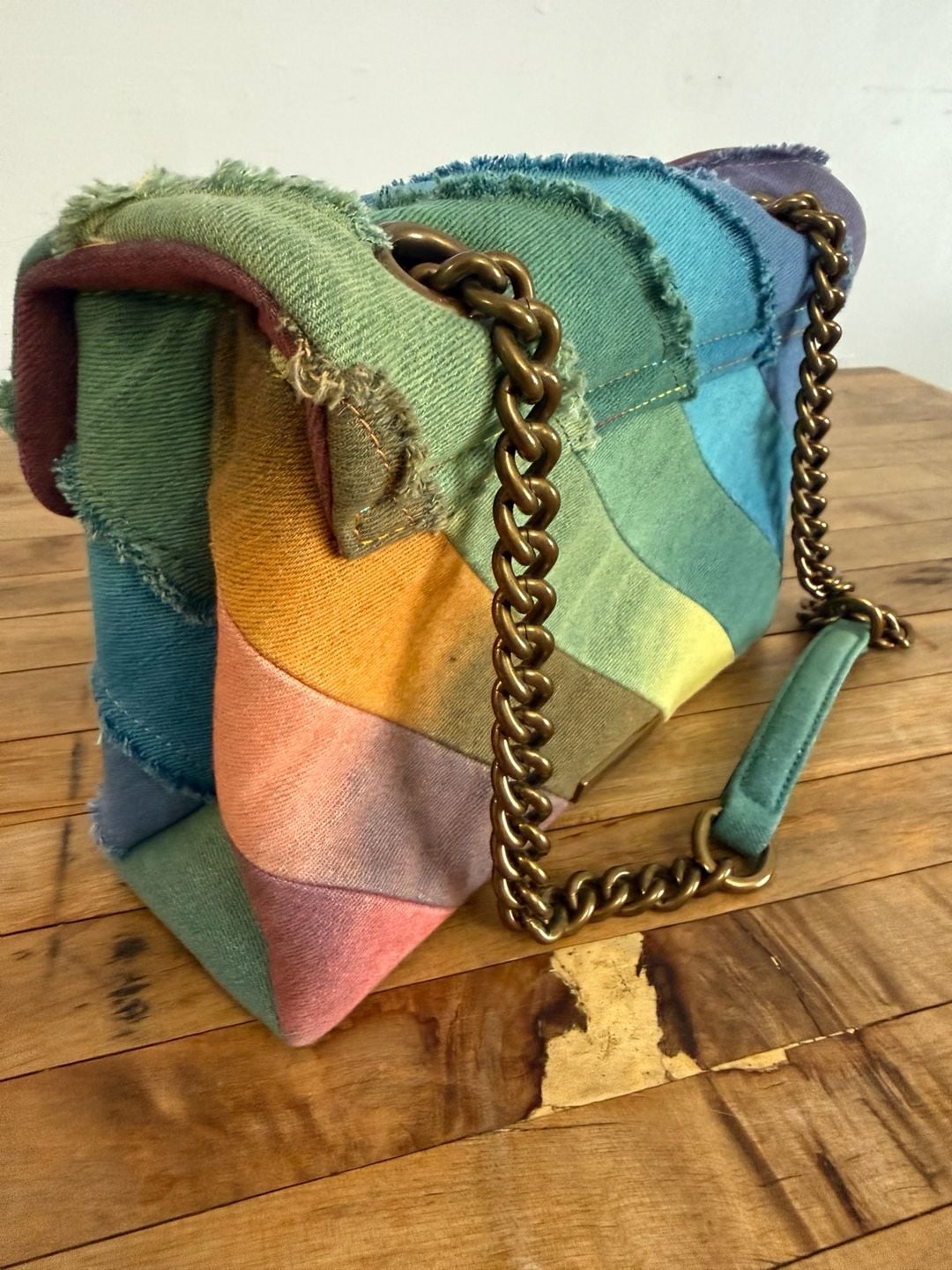 Kurt Geiger London The Kensington Rainbow Denim Patchwork Shoulder Bag 2