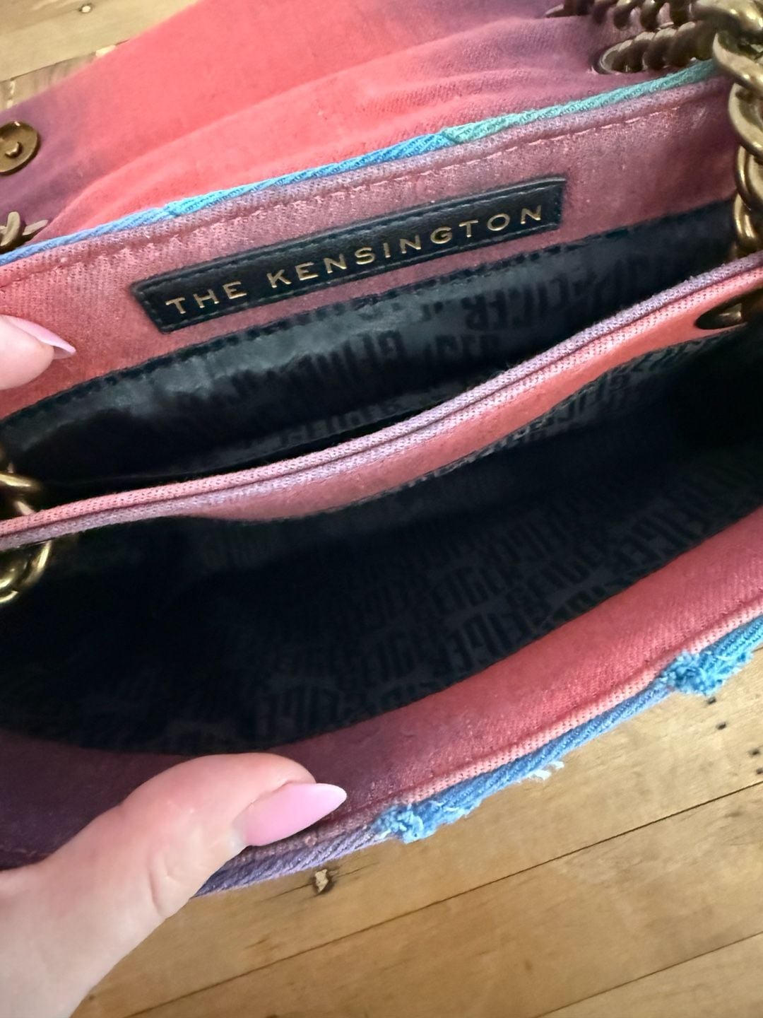 Kurt Geiger London The Kensington Rainbow Denim Patchwork Shoulder Bag 3