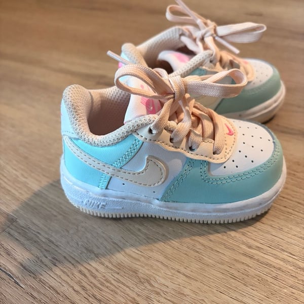 Nike Toddler Force 1 Low 'Emerald Rise Guava Ice' (FJ3486-300) size 4c