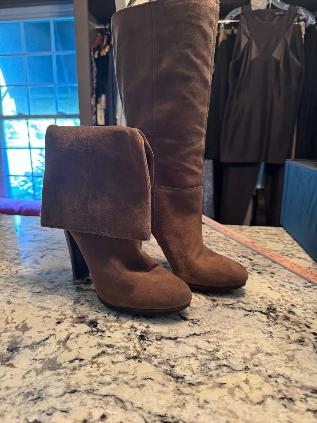 Nine West Irysser Dark Sienna Leather Boots 1