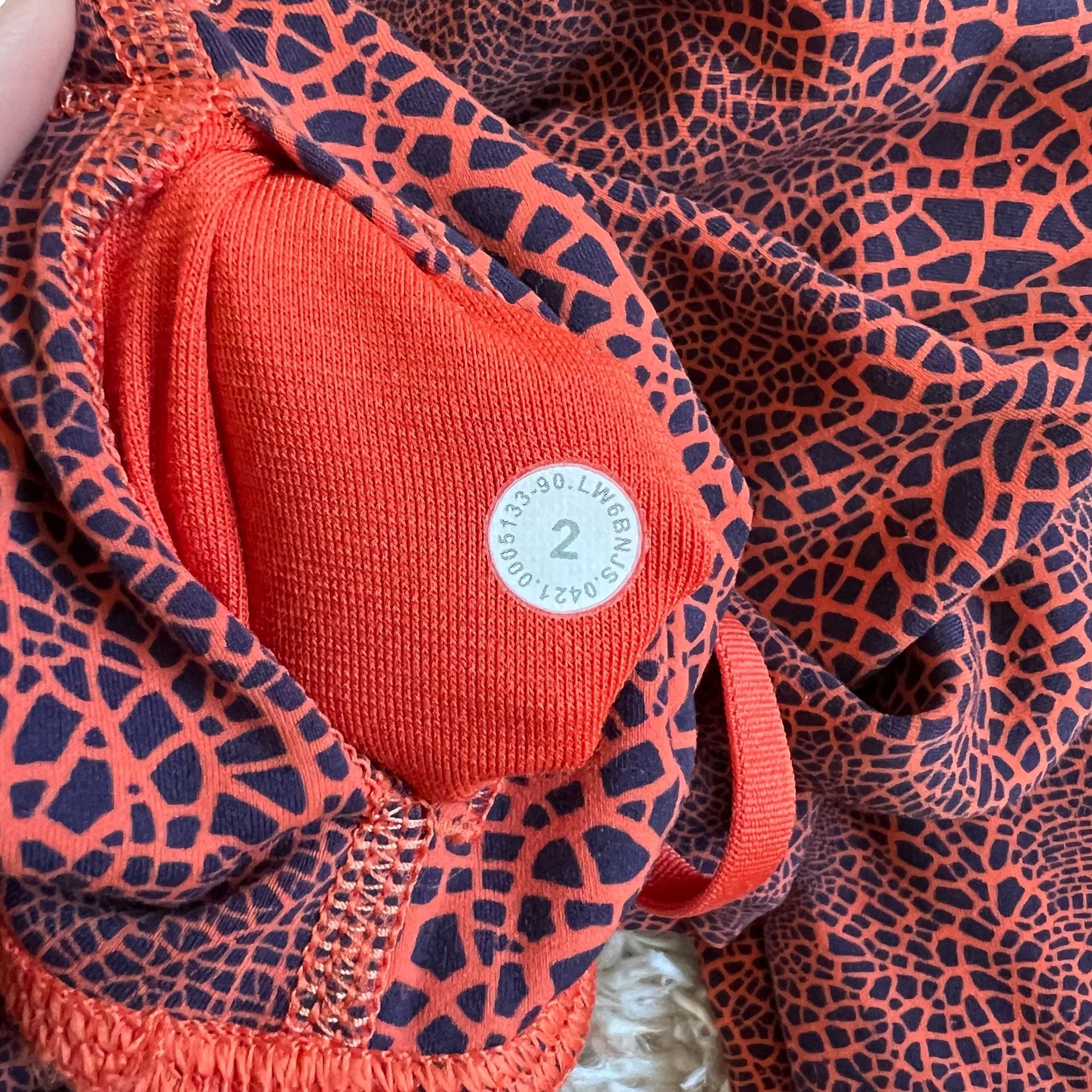 Lululemon Wunder Train High-Rise Crop in Crackle Glaze Vintage Orange Larkspur 8