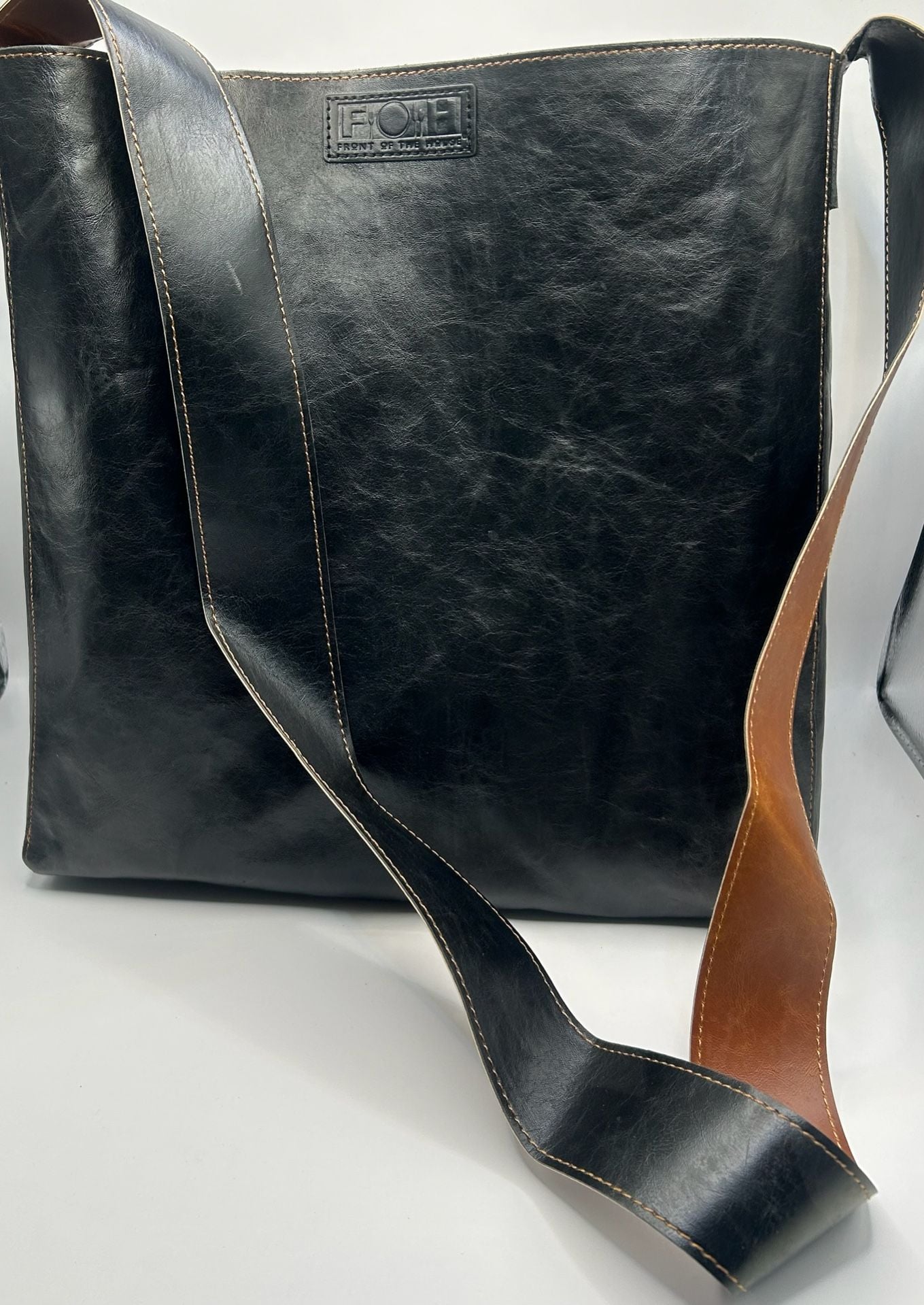 Front of the House (FOH) room360 Black and Brown Tote Shoulder Bag 4