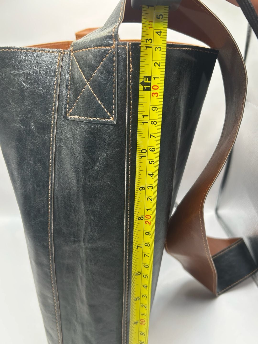Front of the House (FOH) room360 Black and Brown Tote Shoulder Bag 9
