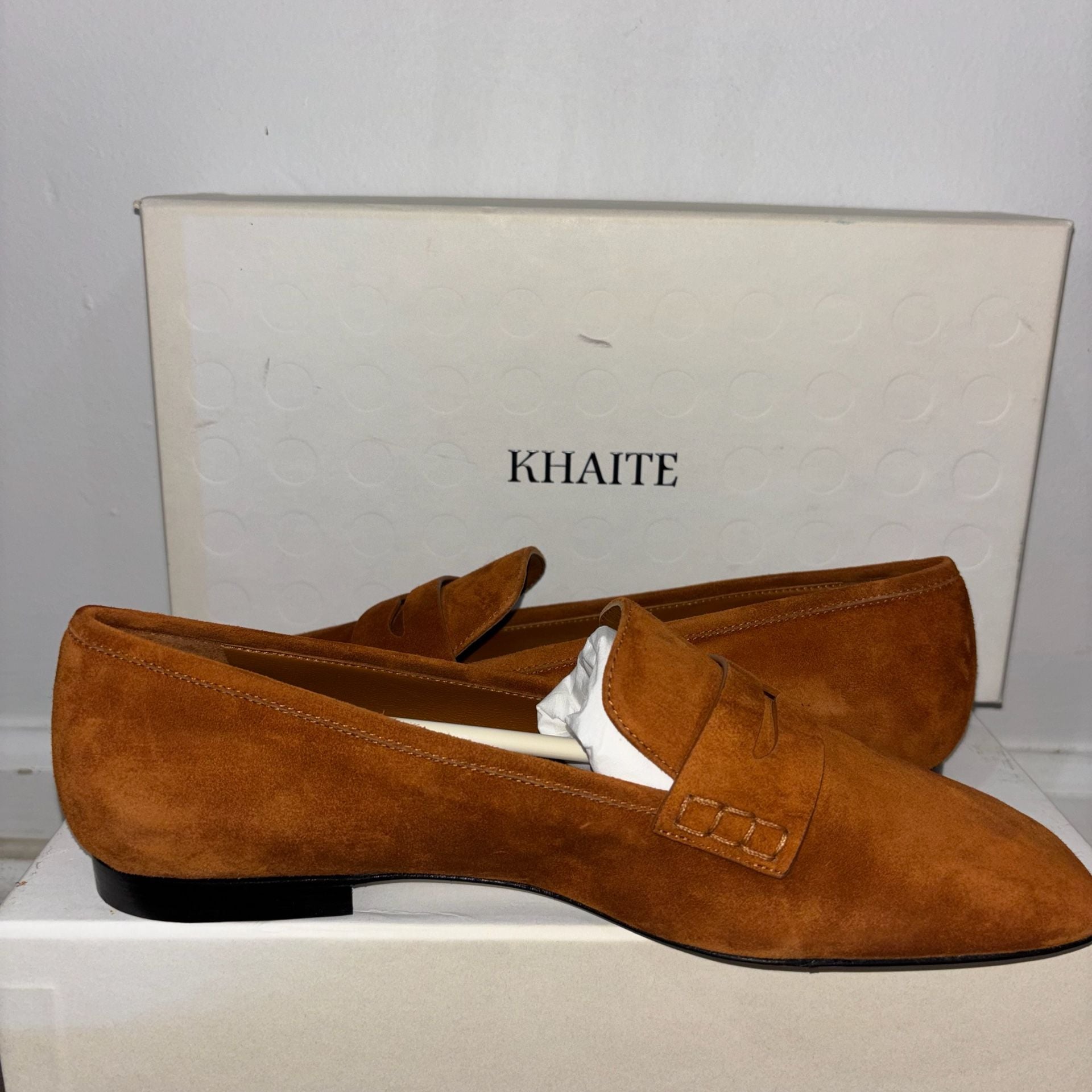 Khaite The Carlisle Suede Loafer in Brown 1