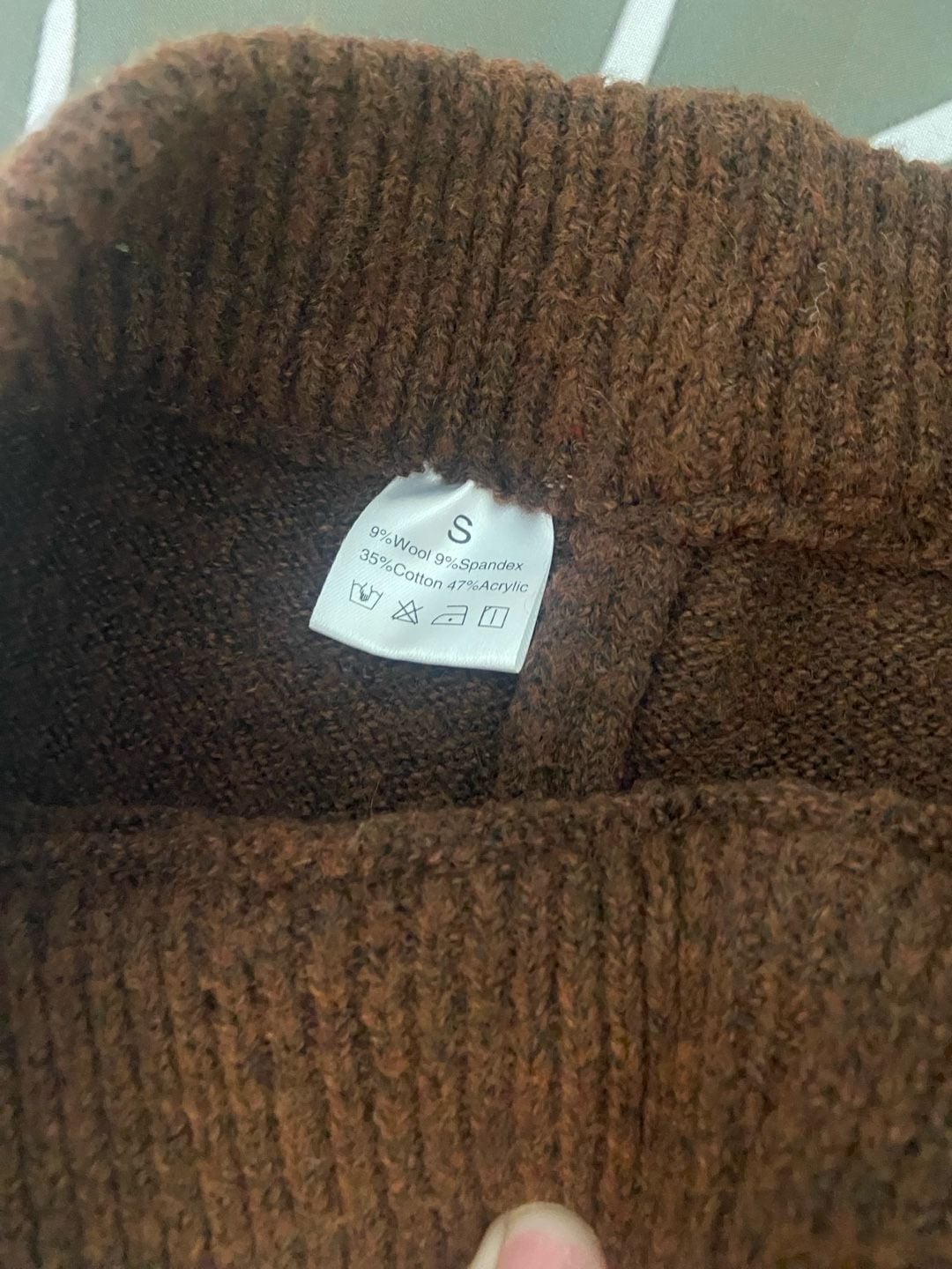 Women's Brown Mock Neck Knit Sweater and Matching Pants Lounge Set 6
