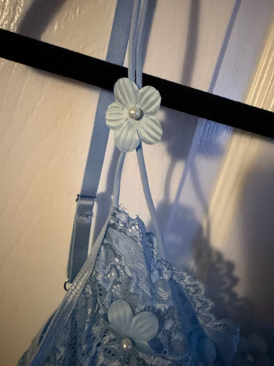 For Love & Lemons Blue Bell Bustier Bra with Floral Appliqué 2