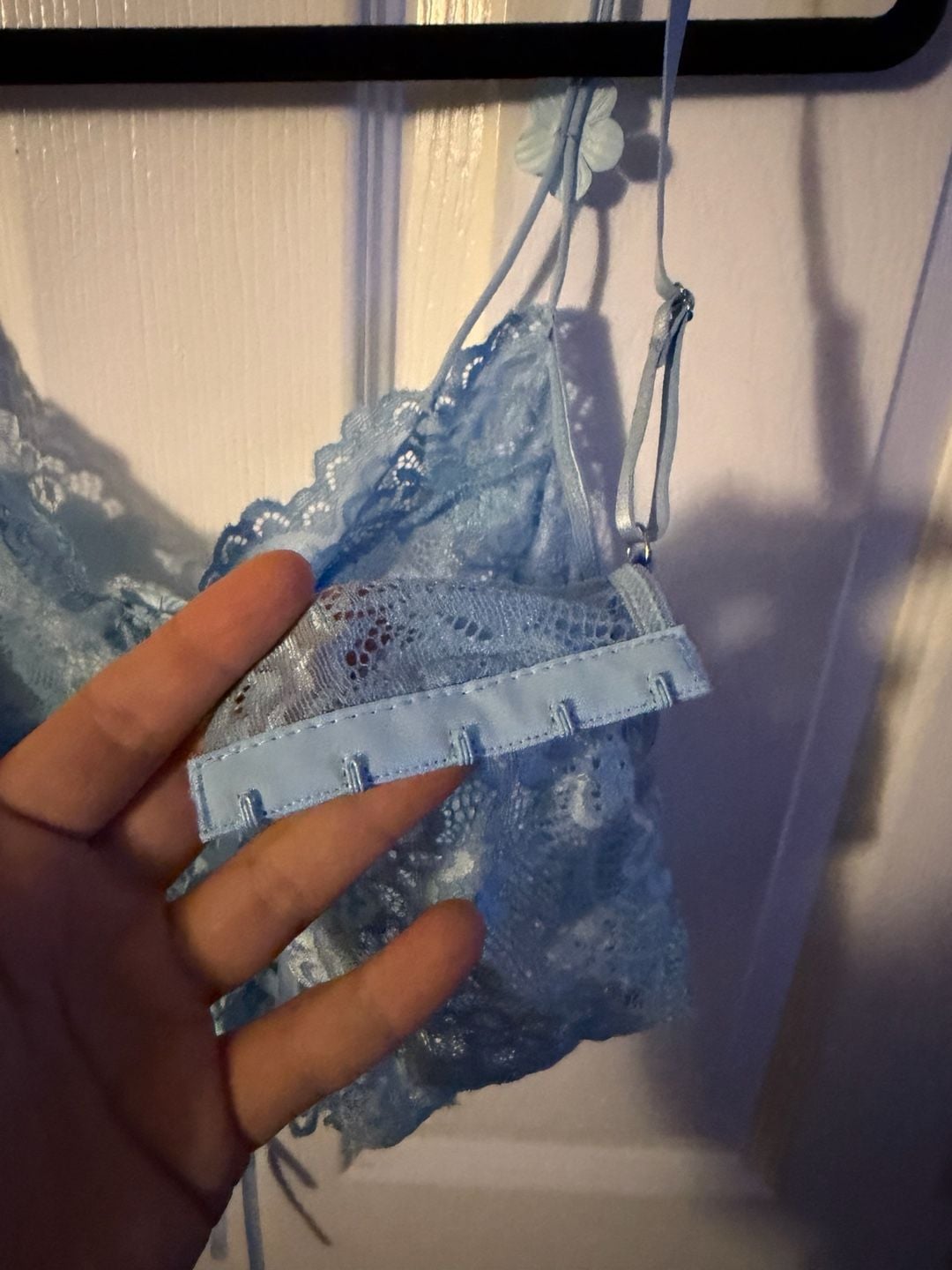 For Love & Lemons Blue Bell Bustier Bra with Floral Appliqué 5