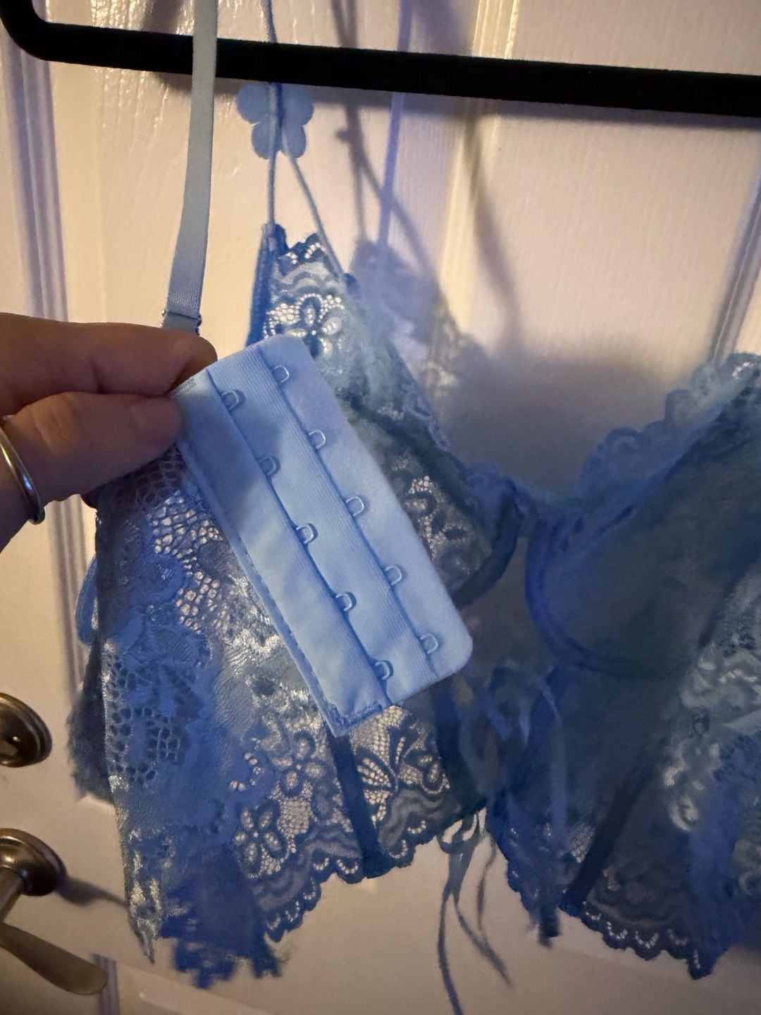 For Love & Lemons Blue Bell Bustier Bra with Floral Appliqué 6