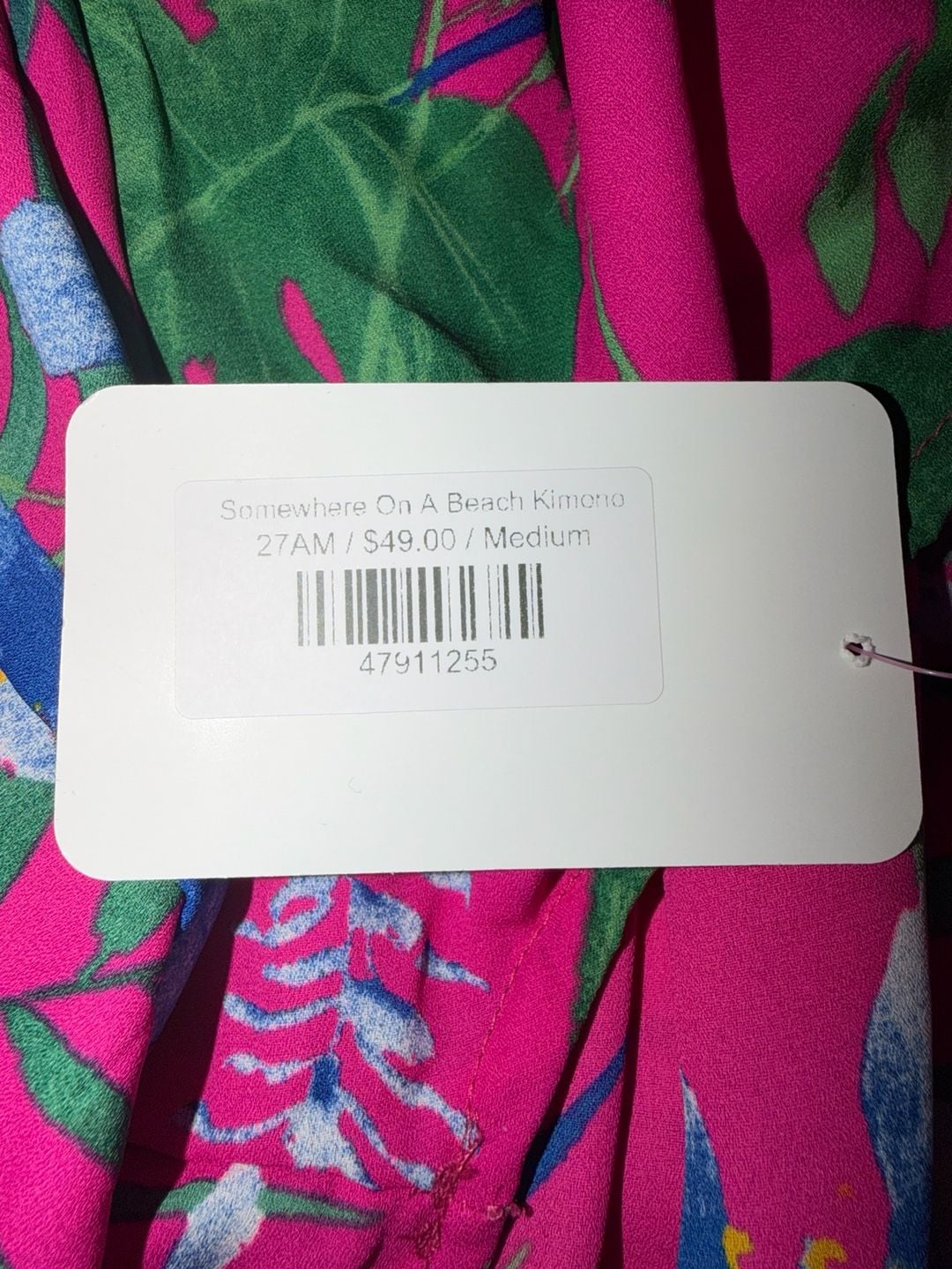 Caramela Somewhere On A Beach Kimono in Tropical Pink Print 6