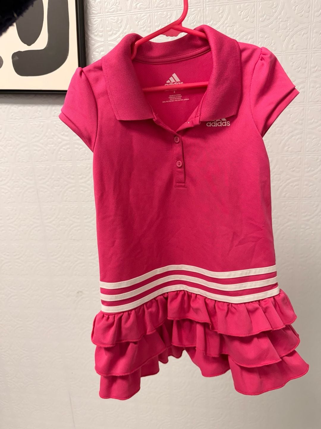 Adidas Girls Short-Sleeve Ruffle Polo Dress 1