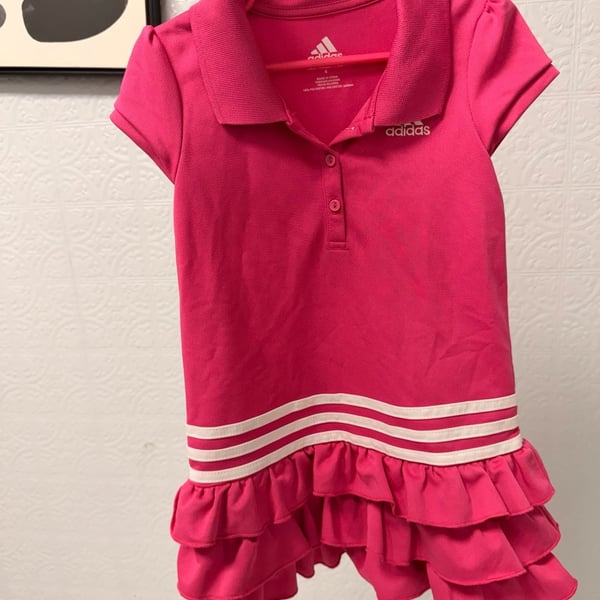 Adidas Girls Short-Sleeve Ruffle Polo Dress