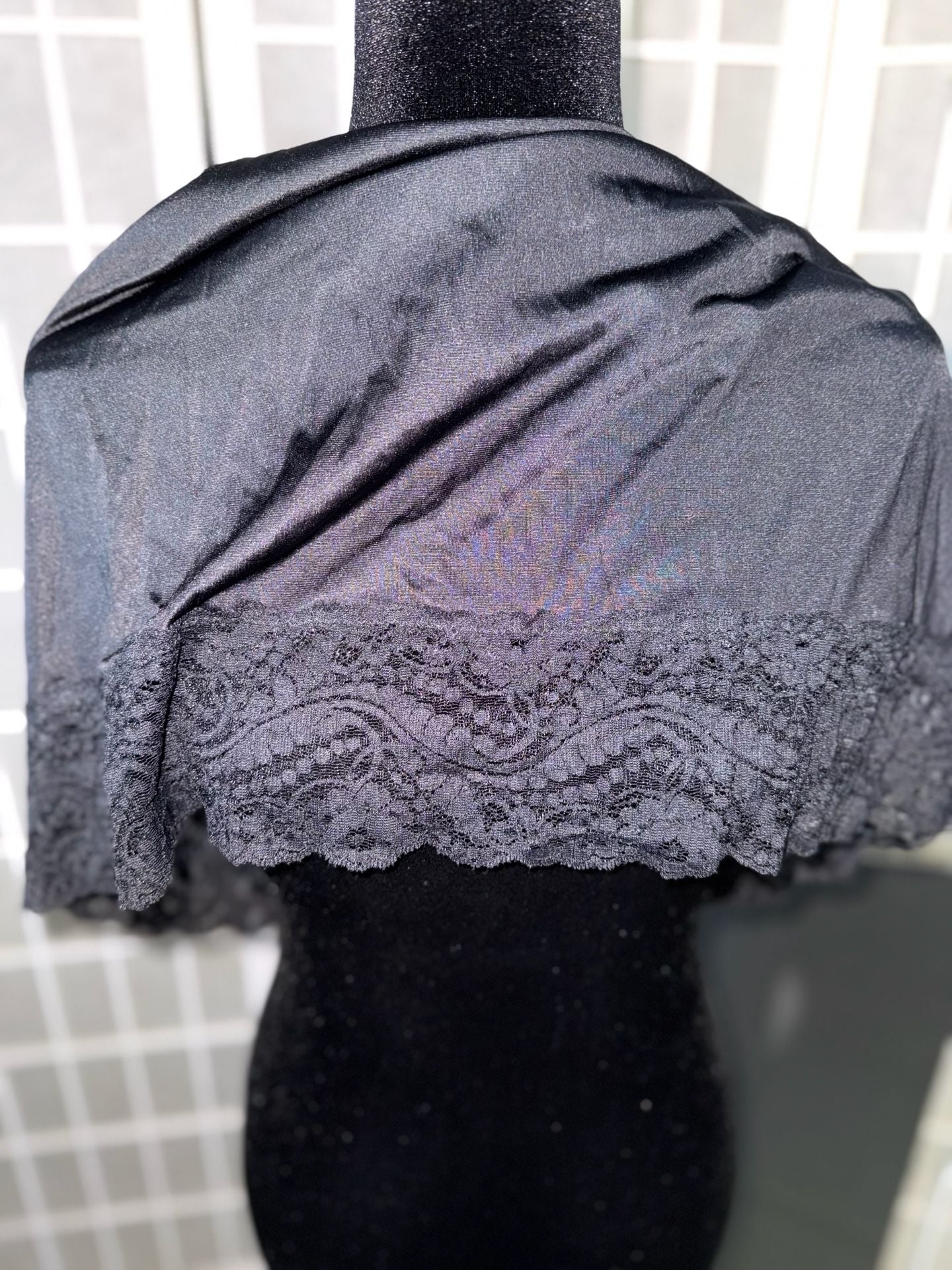 Bali Studio Women's Black Lace Trim Half Slip Skirt 5